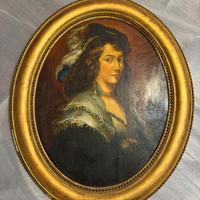 Olio su rame - Ritratto femminile XIX sec.