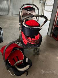 Set trio carrozzina passeggino navicella