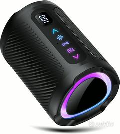 TIMU Cassa Bluetooth Portatile 30W con LED RGB