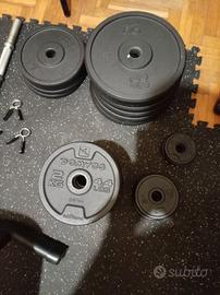 Manubri dischi bilanciere ghisa decathlon 136kg
