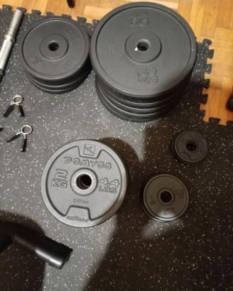 Manubri dischi bilanciere ghisa decathlon 136kg