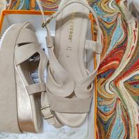 sandali Valleverde donna con plateau in pelle 