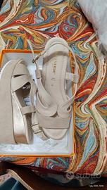 sandali Valleverde donna con plateau in pelle 