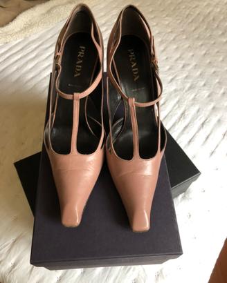 Scarpe con tacco Prada alabastro