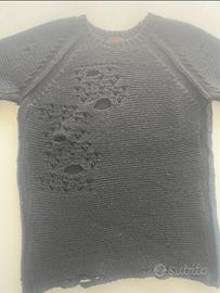 Maglione effetto destroyed nero, Imperial