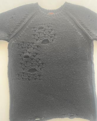 Maglione effetto destroyed nero, Imperial