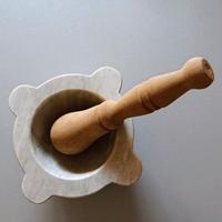 Mortaio marmo di Carrara con pestello 