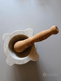 Mortaio marmo di Carrara con pestello 