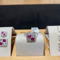 Anello a Scacchiera Argento e Cristalli - Effetto