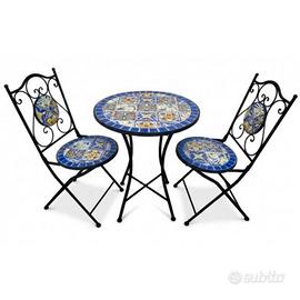 SET TAVOLO MOSAICO CON SEDIE PIEGHEVOLI