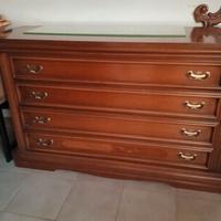 Comò con annessa specchiera e 2 comodini