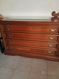 Comò con annessa specchiera e 2 comodini