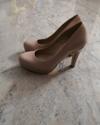 Scarpe decollete' donna con tacco 11 rosa antico