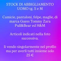 Stock di abbigliamento uomo tg. S/M