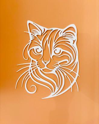 Wall Art Faccia di Gatto. Stampa 3D. Line Art. PLA