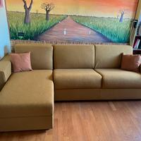 Divano letto con penisola contenitore reversibile