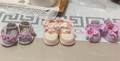 Scarpetta neonato artigianale fatte a mano