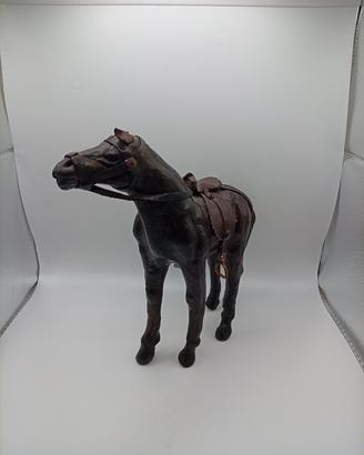 statuetta cavallo vintage in pelle