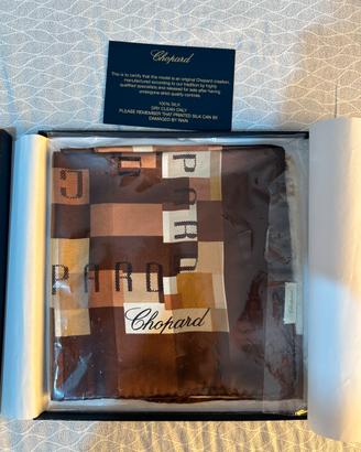 Foulard chopard vintage in seta 100% con scatola