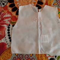 Camicino fortuna bianco rosa smanicato