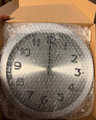 Orologio rotondo da parete argentato 30 cm