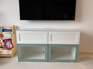 Mobile IKEA BESTÅ – 120cm bianco con ante in vetro