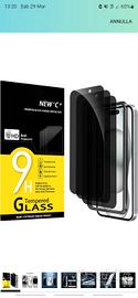 pellicola privacy vetro temperato iphone 15 e 16