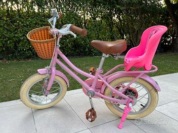 Bici bambina 3-5 anni con cestino e seggiolino