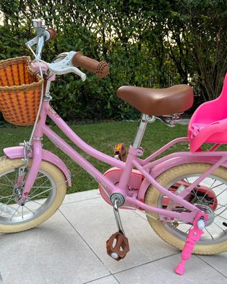 Bici bambina 3-5 anni con cestino e seggiolino
