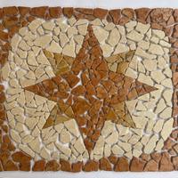 Rosone mosaico marmo su rete 61x71x1 