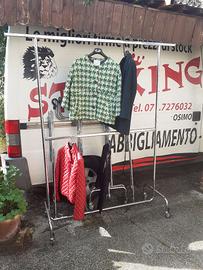 Doppio Stender porta abiti con ruote frenanti ,