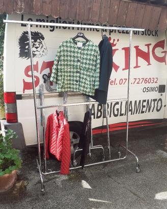 Doppio Stender porta abiti con ruote frenanti ,