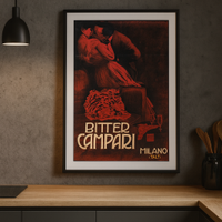 Poster A3 Bitter Campari Didovich il bacio 1904