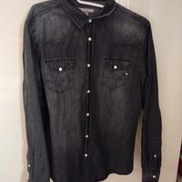 camicia denim nera terranova 