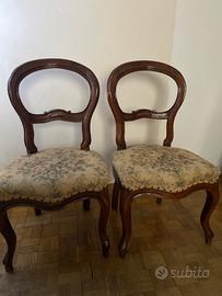 coppia sedie antiche Luigi Filippo