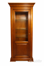 Vetrina classica in legno color ciliegio