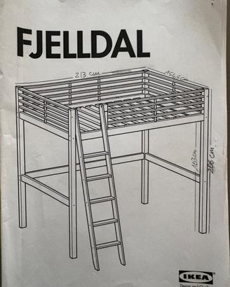 Letto a soppalco FJELLDAL Ikea 140x200