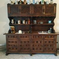 antica CREDENZA artigianale stile spagnolo legno