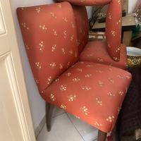 Sedie /poltrona in tessuto e gamba in legno