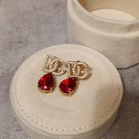 Orecchini D&G rubino a goccia 