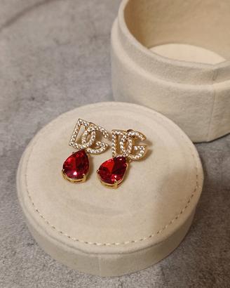 Orecchini D&G rubino a goccia 