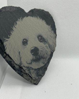 sottobicchiere in ardesia con cane 10x10