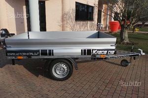 Rimorchio carrello con sponde alu 220 x 142 cm