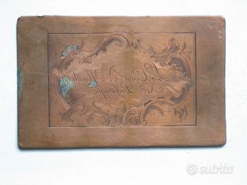 Lastra rame per biglietto da visita 1800 conti di