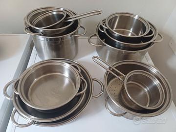 Batteria pentole ICM acciaio inox 17 pezzi