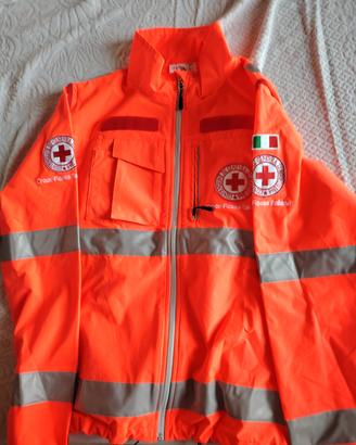 giubbotto croce rossa  arancio fluo