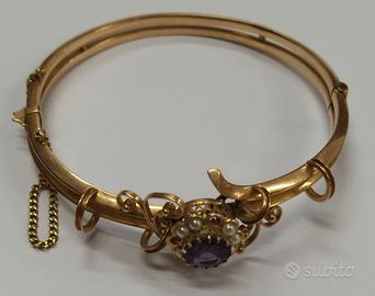 Bracciale donna vittoriano con ametista e perle
