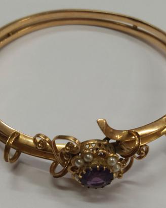 Bracciale donna vittoriano con ametista e perle