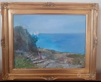 Gaetano Bocchetti Paesaggio Olio su Tela