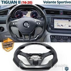 VOLANTE Sportivo Per VW Tiguan II Carbonio e Pelle